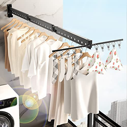 Portatile Alluminio Stendibiancheria Da Parete,Stendibiancheria A Scomparsa Richiudibile Per Interni O Per Esterni, Stendibiancheria Salvaspazio,per Balcone, Camera Da Letto, Cucina, Bagno Stendibianc
