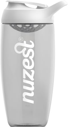 Nuzest Shaker - Protein Shaker Bottle - 700ml - Grey & White