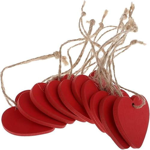 10 x rote Holzscheiben, Geschenkanhänger, Namensschilder, Dekoration, Party-Dekoration, Dekorationen