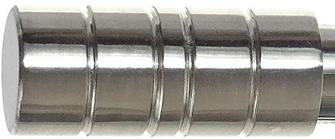 BASIT Endkappe für Gardinenstangen Ø 20mm Rohr I Endstück in Edelstahl Optik I 1 Stück Kappe I Zylinder E34