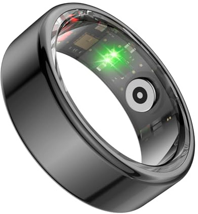 Smart Ring för Android och IOS, Vattentäta Bärbara Fitnessringar för Män och Kvinnor, Sömnspårare, övervakning Hela Dagen, Kamerafjärrkontroll (Missfärgning)