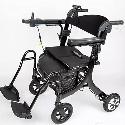 Elektrischer Power Walker Faltbarer Rollator für ältere Menschen, Lithium-Batterie Mobilitätsroller mit leichtem Rollstuhl, faltbarer Antriebsrollator Trolley