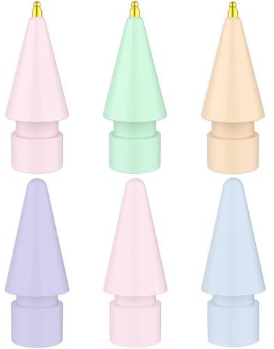 FAFALITHIC Lot de 6 Pointes de Rechange Colorées Compatibles avec Apple Pencil 2ème Génération, Apple Pencil 1ère Génération, Apple Pencil (USB C) et Apple Pencil Pro (3Original/Rose/Vert/Jaune)