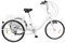 ARBGO Dreirad für Erwachsene 3-Rad Fahrrad Dreirad Modernes Erwachsenen Dreirad mit Motorrad-Lampe Einkaufskorb und Reflektoren Einstellbare Geschwindigkeit Höhe, bis 120 kg, Weiß