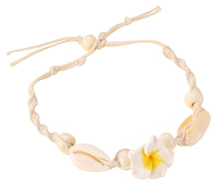 YANINEE Fußkette Muschel, Fußkettchen Boho, Handgewebte Verstellbare, Muschel Fußschmuck für Damen und Herren für Meer Strand Ferien
