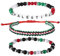 JewelryWe 3 Stück Palästina Armband Perlenarmband: Palästinensische Flagge Handgewebt Geflochten Perlen Armbänder mit Buchstaben PALESTINE Verstellbar Palästina-Souvenir-Armband rot grün schwarz weiß