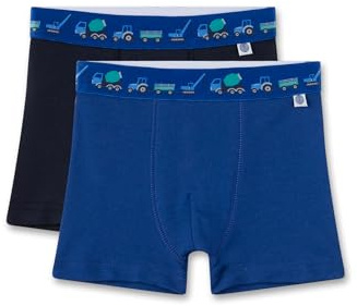 Sanetta Jungen-Hipshorts (Doppelpack) blau | Hochwertige und nachhaltige Unterhose für Jungen aus Bio-Baumwolle. Inhalt: 2er Set Unterwäsche für Jungen 128