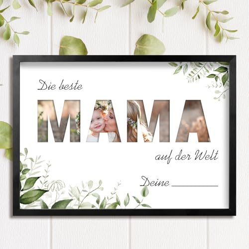 Aitsite Personalisierte Geschenke für Mama, Foto Geschenk, Geschenk Mama Geburtstag, Geldgeschenke Bilderrahmen, Bester Mama, Geschenke zum Muttertag Weihnachts, Geburtstag Bilderrahmen