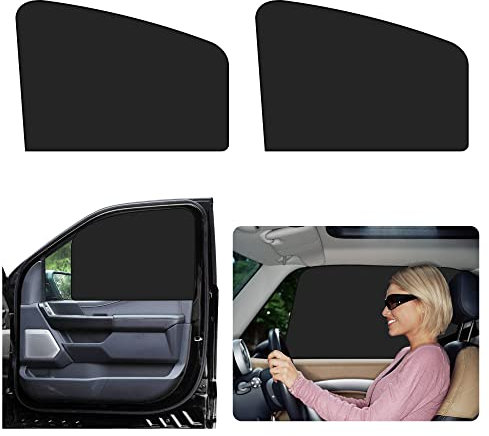 2 Pack Car Window Shades with Magnets,Strong-Light Blocking&Sunburn Protection Car Window Shades For Baby,Universal Car Accessories Summer Essential Sun Shade for Side Window (Front Window)