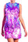 Evlry Robe à Paillettes pour Femmes, Mini-Robe de soirée Scintillante Violette, Tenue de Rave, Robe de Festival Bling