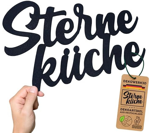 Sterneküche Schild - Deko Schriftzug & Wanddekoration - Wand Dekoration Küche - Küche Türschild - Wanddeko - Wandschrift - Wandschild (L)