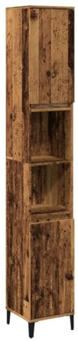 vidaXL Bathroom Cabinet Old Wood 30x30x190 cm Engineered Wood