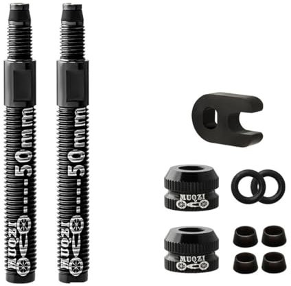 HOUSON Lot de 2 valves de vélo tubeless - Adaptateur de valve de vélo - Extension de valve Presta française sans chambre à air - 50 mm