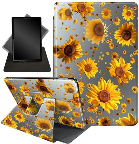 Case for Amazon Fire HD 8 Tablet (2018 2017 2016 Version,8th/7th/6th Generation),360 Degree Rotating Stand Smart Protective Cover Case for All-New Fire HD 8 (8th /6th / 7th),Sunflower Gray 0