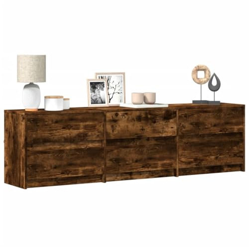 LXYZWRW Furniture Select-Meuble TV avec LED Chêne fumé 180 x 34 x 50 cm