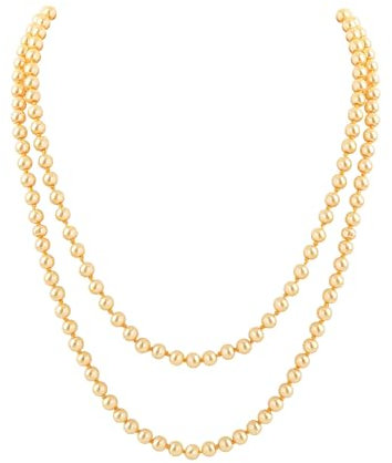 BABEYOND Modische Imitation Perlen Kette Flapper Art Deco 1920s Gatsby Kostüm Accessoires Lange Perle Halskette