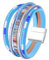 Viwind Lederarmband Damen Boho Multilayer Leder Wrap Armbänder 19 cm Korn Perlen Wickelarmband Geflochtenes Lederarmband Magnetverschluss (Blau)