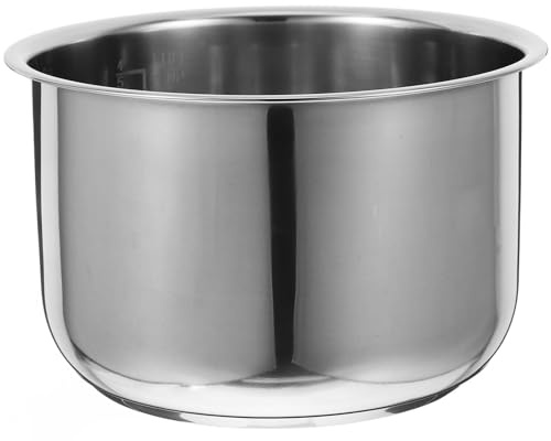 Rice Cooker Inner Pot 3l Stainless Steel with Scale Portable | Universal Replacement for Cooker Pots, Multipurpose Kitchen Supply, Silver Finish, One Piece