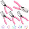 5 Stück Lochzange Papier, Handgehaltener Locher, Lochdurchmesser 1,5-6mm Locher Zange Ein-Loch Lochzange Rosa Griff Einzellochstanze für DIY Handwerk Papier Foto Karten Tags Scrapbook