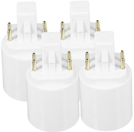 Lot Convertisseur Blanc Pièces Douille de 4, E27 G24q | Installation Facile, Compatibilité Étendue, Usage Maison et Boutique, Matériaux Cuivre Nickelé, Pbt Ignifuge