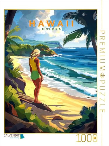 CALVENDO Puzzle Wellengang auf Moloka'i | 1000 Teile Lege-Größe 64 x 48 cm Foto-Puzzle für glückliche Stunden