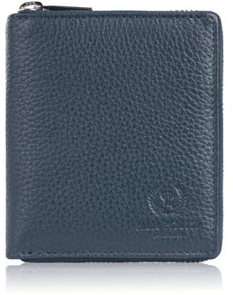 Damengeldbörse Leder Geldbörse mit Reißverschluss RFID Paolo Peruzzi T-139-NV, Marine, midi