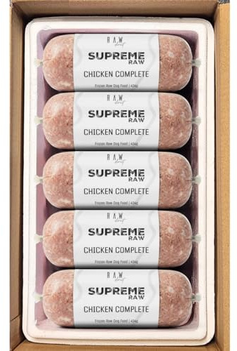 RAW DIRECT Supreme Raw Frozen BARF Dog Food - 454g Rolls - Variety Flavours – Box of 10, 20, 30 Rolls - Premium Natural Barf Diet - High-Protein, Grain-Free & Nutrient-Rich (30, CHICKEN COMPLETE)