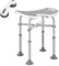 HOMCOM Tabouret de Douche, siège de Douche, Hauteur Ajustable 39-51,5 cm, Barre d'appui à Ventouse, Grands Patins à Ventouse, Charge Max. 150 kg, Assemblage sans Outil, Gris, Argent