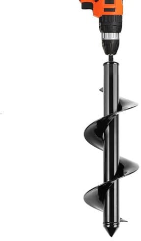 Wide Spiral Garden Auger Bit - 3.14 x 9.84 Wide-Body Planting Drill Bit for Bulbs, Starter Shrubs & Soil Mixing - Fits Standard Power Drills