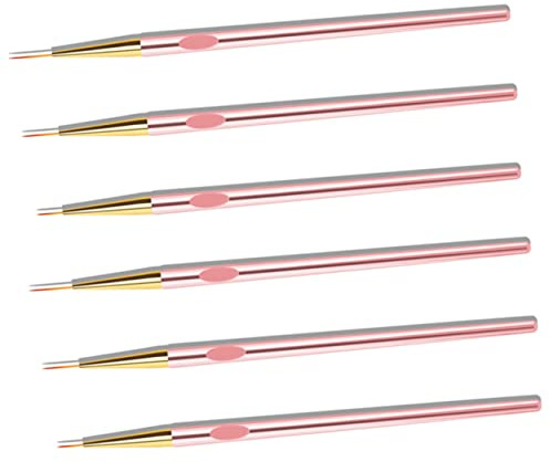OFFIGAM 6pcs Rose Pen Nail Painting Pen Portable Manicure Nail Art Drawing Tools