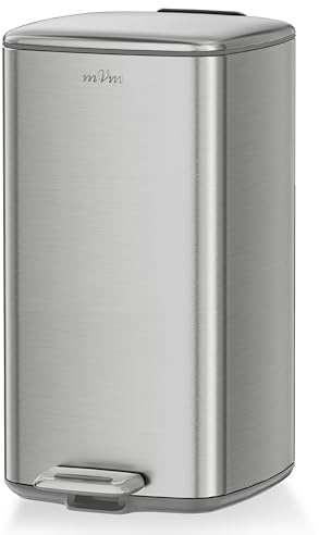 mVm Poubelle de cuisine, 20L avec Seau Intérieur,Poubelle à Pédale en Acier,Fermeture Douce et Maintien en Ouverture,pour cuisine, bureau, dortoir, maison, chambres