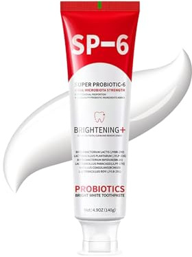 SP-6 Probiotic Hydroxylapatit Zahnpasta -Zahncreme für sichtbare Zahnaufhellung und weiße Zähne: Fluoridfrei, gegen Zahnstein, sanft wie Tooth Mousse, mit Polierpaste-Effekt, 145ml