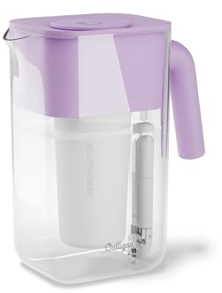 Culligan avec la technologie ZeroWater - Pichet de filtre à eau de 10 tasses - Comprend un filtre à eau avancé en 5 étapes, certifié IAPMO pour réduire le plomb, les PFAS, le mercure, le fluorure et