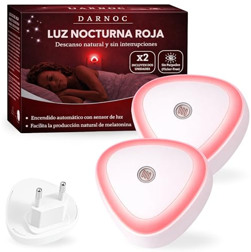 DARNOC Pack 2 Luz LED Nocturna Melatonina con Sensor Crepuscular - Lámpara Noche Enchufe Casa Infantil, Niño, Bebé - Luces de Hogar Inteligente Interior, Habitación - Luz Relajación para Luz Azul