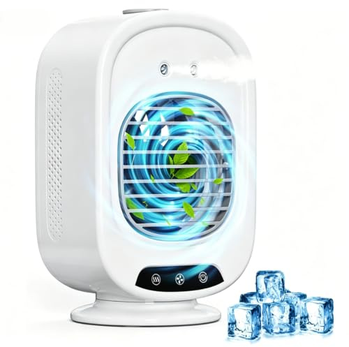 ZVD Condizionatore Portatile,Mini Raffrescatore d'aria 4 in 1 (Bianco)