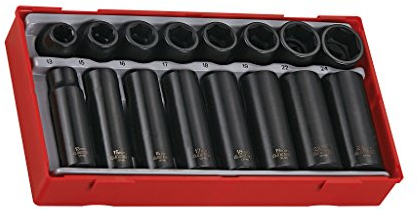 Teng TT9116 1/2-inch Reg/ Deep Impact Socket Set Drive (16 Pieces)