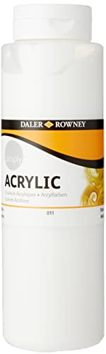 Daler-Rowney Simply Acrylic Paint, Plastic Pot, 25.36oz - 750 ml, White
