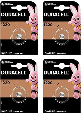 Duracell CR1220 Lot de 4 piles bouton Lithium 3 V
