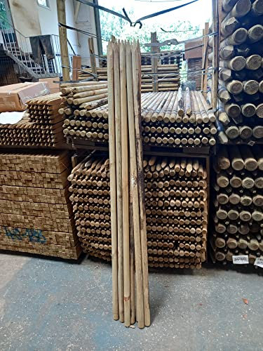 Round Fence Posts | 1.8m (6ft) x 40mm | 10 Pack | Pressure Treated Wooden Stakes