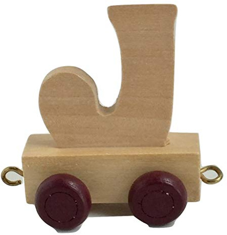 Fun World Toys Childrens Personalised Wooden Alphabet Letter Train A-Z Name Set All Letters Available (LETTER J)