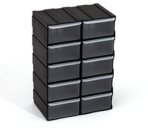 Patrol Group SZU10XCZAPG001 Set von 10 Modular Schubfächer, 5 farben, schwarz, 11 x 7.5 x 4.5 cm