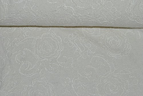 alles-meine.de GmbH 1 m * 1,4 m Stoff Creme - Strick - Filz/Walk Loden - dehbar gestrickt - gefilzt - 2. Wahl, da Farbfehler am Bruch - Meterware zum Nähen