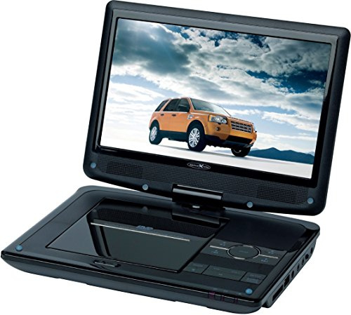 Reflexion DVD9003 tragbarer DVD-Player (22,9 cm (9 Zoll) TFT LCD Bildschirm, 180 Grad dreh/schwenkbar, 12 V Kfz-Anschlusskabel, Haltegurte, Fernbedienung), schwarz