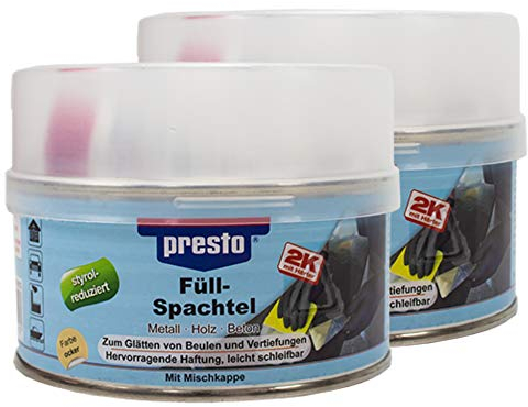 Presto 2X 833113 Füllspachtel Schleifbar Ocker Mit Härter 500 G