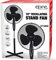 BARGAINS-Galore® 16 Oscillating Stand Fan - Black - 3 Speeds - Low Noise - Modern Design - Home Office