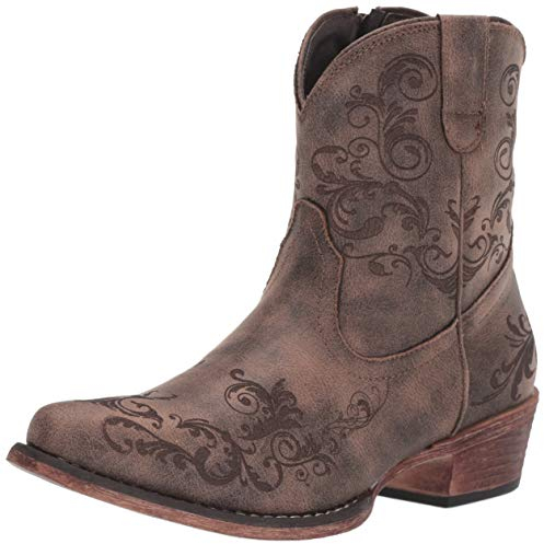 ROPER Short Stuff Embroidery Snip Toe Cowboy Booties, Stivali alla Moda Donna, Marrone, 38 EU