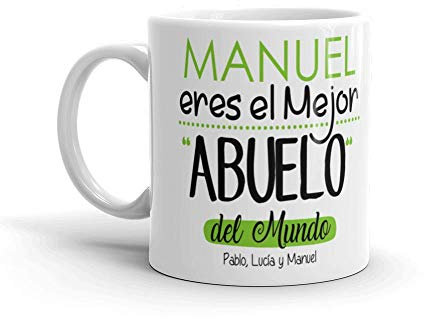 Kembilove Taza de Café Abuelo – Taza de Desayuno Eres el Mejor del Mundo – Taza de Café y Té para Abuelos – Taza de Cerámica Impresa – Tazas de de 350 ml – Regalo Original Abuelo