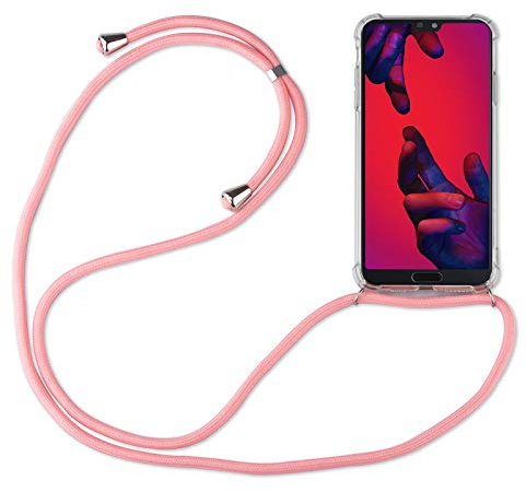 betterfon Hülle Kompatibel mit Huawei P20 | Handykette Smartphone Halskette Hülle mit Band | Handyhülle mit Kordel zum Umhängen Kompatibel für P20 | Rosa