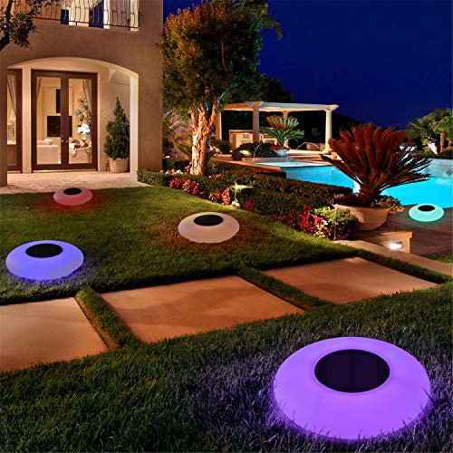 Blibly Lampes solaires LED gonflables pour Piscine, éclairage Flottant avec LED Multicolores imperméables L Lumière de Piscine