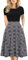 Church Dresses for Women Vintage Casual Peter Pan Collar Floral Print Work Party A-Line Swing Dress with Pockets 978 (Plaid Black, XL)